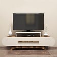 HABITAT ET JARDIN - Meuble TV en bois "Rose" - 145 x 36 x 49 cm - Crème de noix - vignette