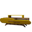 HABITAT ET JARDIN - Meuble TV en bois "Rose" - 145 x 36 x 49 cm - NoyerJaune - vignette