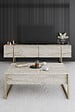 HABITAT ET JARDIN - Meuble TV en bois "Luxe" - 180 x 30 x 50 cm - TravertinOr - vignette