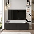 HABITAT ET JARDIN - Meuble TV en bois "FN1" - 140 x 35 x 38 cm - Noir - vignette
