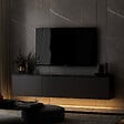 HABITAT ET JARDIN - Meuble TV en bois "Neon" - 160 x 32 x 35 cm - Anthracite - vignette