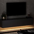 HABITAT ET JARDIN - Meuble TV en bois "Neon" - 160 x 32 x 35 cm - Anthracite - vignette