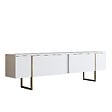 HABITAT ET JARDIN - Meuble TV en bois "Luxe" - 180 x 30 x 50 cm - Or blanc - vignette