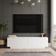 HABITAT ET JARDIN - Meuble TV en bois "FN1" - 140 x 35 x 38 cm - Blanc - vignette