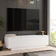 HABITAT ET JARDIN - Meuble TV en bois "FN1" - 140 x 35 x 38 cm - Blanc - vignette