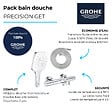 GROHE - Pack bain douche thermostatique Precision Get avec douchette stick 1 jet + Flexible 200 cm - vignette