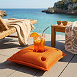 SOO  SANTAI - Coussin piscine flottant porte-verres 75x75 cm orange – billes incluses (à remplir) – intérieur / extérieur (PPF7575-6-SET) - vignette