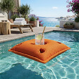 SOO  SANTAI - Coussin piscine flottant porte-verres 75x75 cm orange – billes incluses (à remplir) – intérieur / extérieur (PPF7575-6-SET) - vignette
