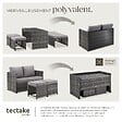 TECTAKE - Salon de jardin en rotin 2 en 1 gris ensemble modulable 4 personnes canapé table extérieur terrasse balcon coussins imperméables - vignette