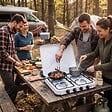 KEMPER - Plaque de Cuisson gaz 4 feux portable 4650W - Réchaud gaz butane propane couvercle grille amovibles Cuisine Extérieure KEMPER - vignette