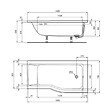 IDEAL STANDARD - Ideal Standard baignoire pour bain douche 150x80 asymétrique Connect Air droite blanc - vignette