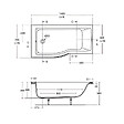 IDEAL STANDARD - Ideal Standard baignoire pour bain douche 150x80 asymétrique Connect Air gauche blanc - vignette