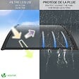 VOUNOT - Auvent de porte marquise 120x80 cm en Polycarbonate anti UV Anthracite - vignette
