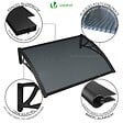 VOUNOT - Auvent de porte marquise 120x80 cm en Polycarbonate anti UV Anthracite - vignette