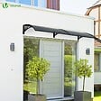 VOUNOT - Auvent de porte marquise 200x80 cm en Polycarbonate anti UV Anthracite - vignette