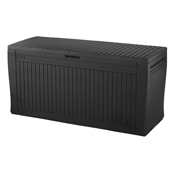 KETER - Keter Comfy coffre de jardin 270 L en résine graphite 116,7 x 44,7 x 56 cm (255167) - large