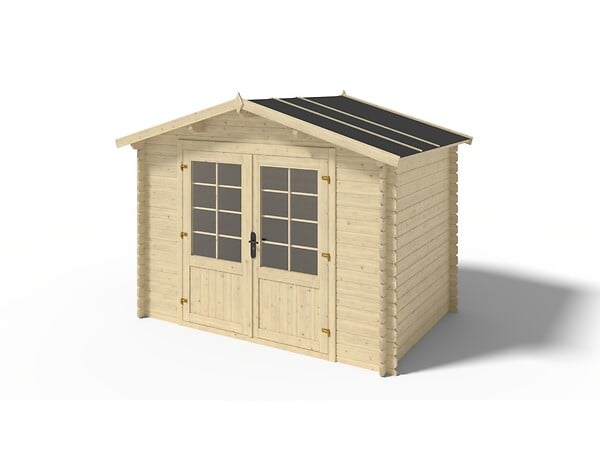 ALTANKA - Abri de jardin en bois - 6m2 - 3x2m - Ep. 28mm - Couleur: naturel - DOM420 - large