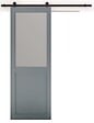 GD MENUISERIES - Porte Coulissante Athena RAL7035 h204xl83 + Rail a roulettes Noir - vignette