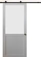 GD MENUISERIES - Porte Coulissante Athena blanc H204 x L83 cm, Rail Roulettes, Coquilles - vignette