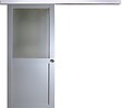 GD MENUISERIES - Porte Coulissante Athena Gris Clair Vitrée H204 x L83 cm, Rail Alu, Coquilles - vignette