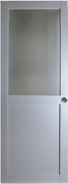 GD MENUISERIES - Porte Coulissante Athena Gris Clair Vitrée H204 x L73 cm, Coquilles - large