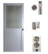 GD MENUISERIES - Porte Coulissante Athena Gris Clair Vitrée H204 x L83 cm, serrure condamnation - vignette
