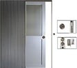 GD MENUISERIES - Porte Coulissante Athena Gris Clair Vitrée H204 x L73 cm, Galandage - vignette