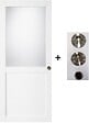 GD MENUISERIES - Porte Coulissante Athena Blanc H204 x L73 cm, coquilles, tire doigt - vignette