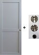 GD MENUISERIES - Porte Coulissante Athena Gris Clair 2 panneaux H204 x L83 cm, coquilles, tire doigt - vignette