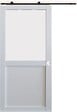 GD MENUISERIES - Porte Coulissante Athena blanc H204 x L83 cm, Rail Roulettes, Coquilles blanc - vignette