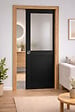 GD MENUISERIES - Porte Coulissante Athena Noir H204 x L73 cm, Galandage, kit finition (coquille et tire doigt) - vignette
