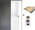GD MENUISERIES - Porte Coulissante Athena Blanc H204 x L83 cm, Galandage, kit finition (coquille et tire doigt) - vignette