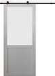 GD MENUISERIES - Porte Coulissante Athena blanc H204 x L93 cm, Rail roulettes - vignette