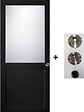 GD MENUISERIES - Porte Coulissante Athena Noir H204 x L83 cm, coquilles, tire doigt - vignette