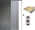 GD MENUISERIES - Porte Coulissante Athena Gris Clair 2 panneaux H204 x L73 cm, Galandage, kit finition (coquille et tire doigt) - vignette