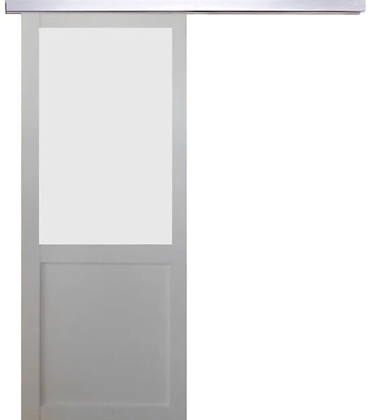 GD MENUISERIES - Porte Coulissante Athena Blanc H204 x L93 cm, Rail Alu - large