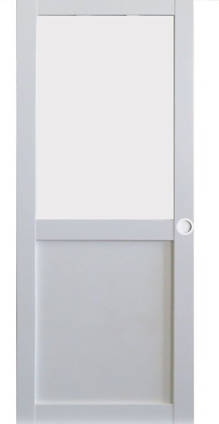 GD MENUISERIES - Porte Coulissante Athena Blanc H204 x L93 cm, Coquilles blanc - large