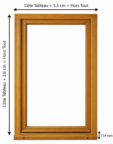 GD MENUISERIES - Fenetre Bois 1 Vantail H95 x L50 cm Côte Tableau Tirant Gauche - large