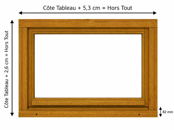 GD MENUISERIES - Chassis Abattant En Bois H60 x L100 Côte Tableau, poignee (ref 010220F9) - large
