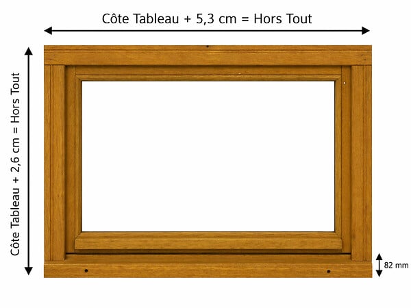 GD MENUISERIES - Chassis Abattant En Bois H60 x L80 cm Côte Tableau, poignee (ref 010220F9) - large