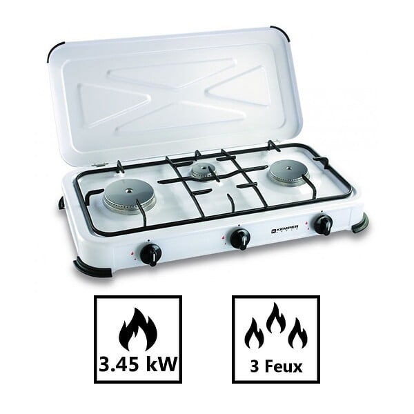 KEMPER - Réchaud à gaz 3 feux - large