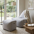 SOO  SANTAI - Fauteuil poire intérieur avec repose pieds 90x60x85/45x60x35 cm SANS billes Gris (BINDR9080-2) - vignette