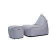 SOO  SANTAI - Fauteuil poire enfant avec repose pieds 75x60x65/45x60x35 cm SANS billes Gris (MBINDR3260-2) - vignette