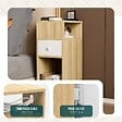 VOUNOT - Lot de 2 Table de chevet d’appoint avec tiroir et compartiment 25x30x66cm naturel - vignette
