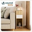 VOUNOT - Lot de 2 Table de chevet d’appoint avec tiroir et compartiment 25x30x66cm naturel - vignette
