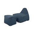 SOO  SANTAI - Fauteuil poire enfant avec repose pieds 75x60x65/45x60x35 cm SANS billes Bleu jeans (MBINDR3260-1) - vignette