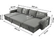 HABITAT ET JARDIN - Canapé d'angle panoramique convertible en tissu "Victor" - 4 places - Gris - vignette