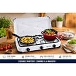 KEMPER - Plaque de cuisson gaz 3 feux portable 3450W Réchaud Camping Blanc Couvercle amovible KEMPER - vignette