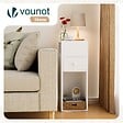 VOUNOT - Lot de 2 Table de chevet d’appoint avec tiroir et compartiment 25x30x66cm blanc - vignette
