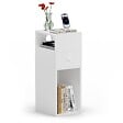 VOUNOT - Table de chevet d’appoint avec tiroir et compartiment 25x30x66cm blanc - vignette